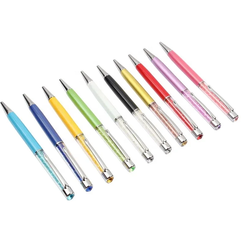 Manifestation Tools Silver and Assorted Crystals pen Premium Black or Blue Ink pens