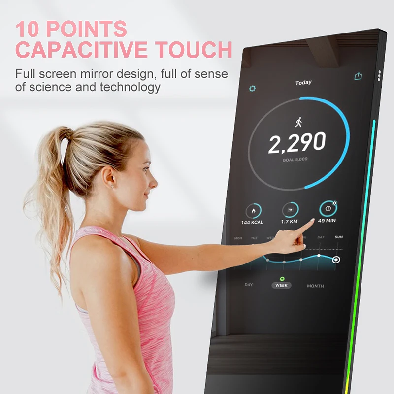 Отражают Смарт фитнес подключения зеркало для упражнений с учетом большой тренировки Цифровой Фитнес