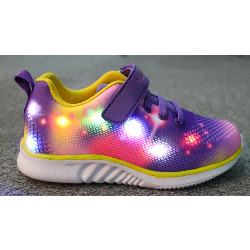 Beautiful Starry sky flying woven women running shoes  LED light sneakers for girl