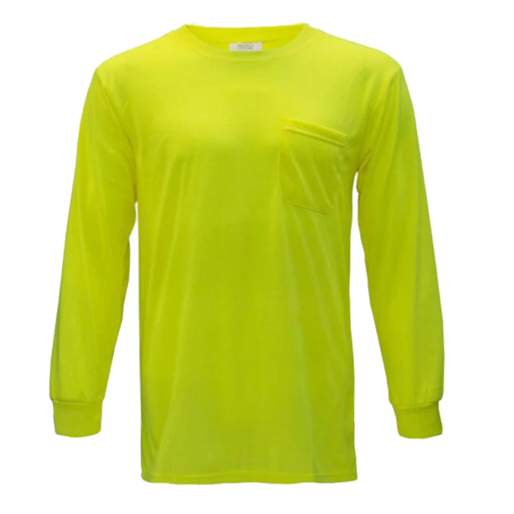 wholesale high quality Yellow Construction Hi Vis Long Sleeve Safety Orange T Shirt Reflective