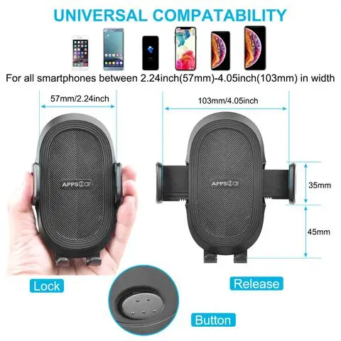 APPS2Car Button Release Car Mount Phone Holder Cell Phone CD Slot Car Holder