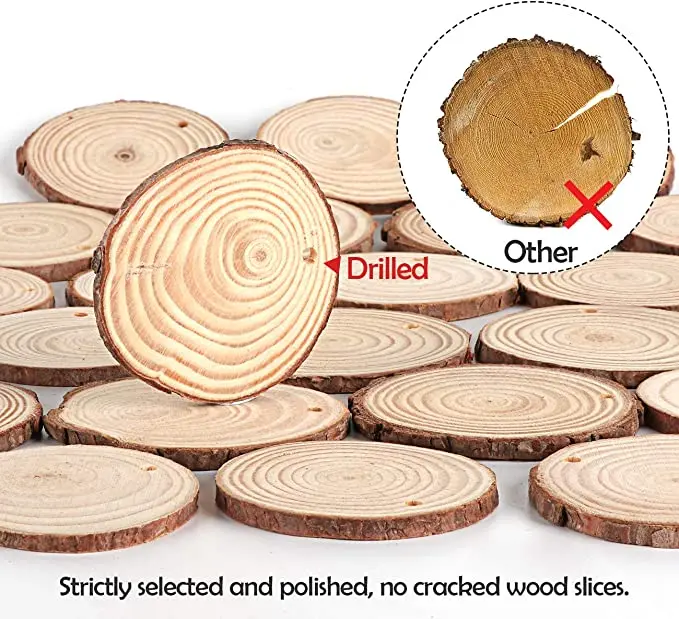 Unfinished Pine Round  natural wooden slices  birch wood Tree large  slices with bark  for crafts