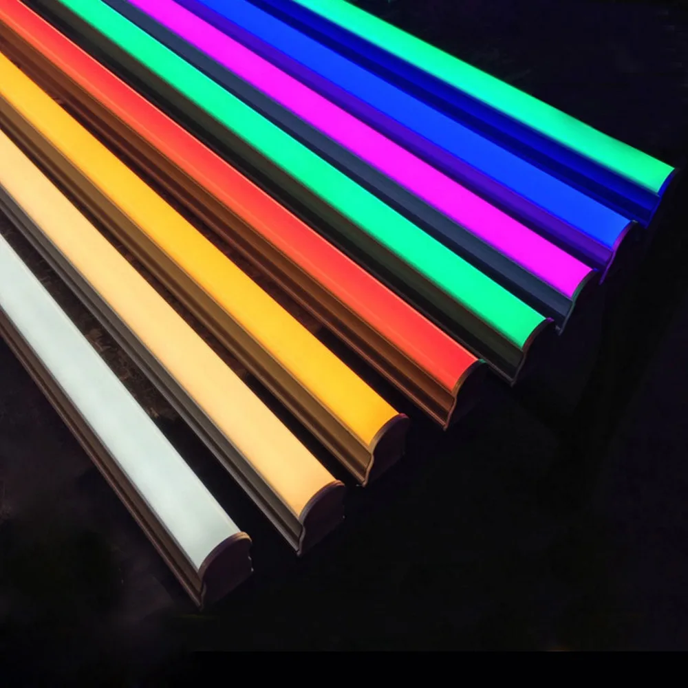  Декоративная цветная трубка RGB T5 T8 фиолетовая розовая красная синяя зеленая