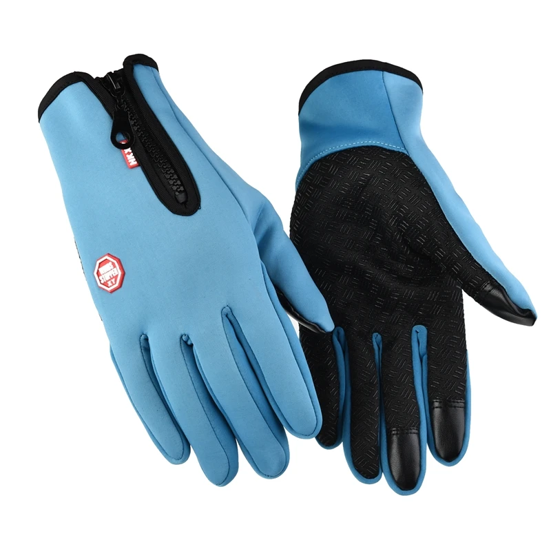 Winter touch screen with zipper windproof bike gloves