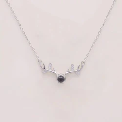 One hundred languages Silver 925 necklace best-selling antler projection necklace