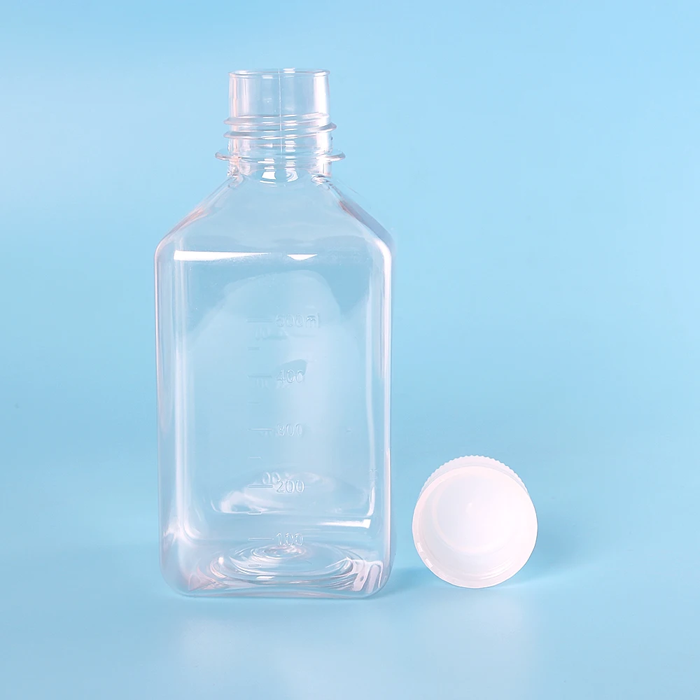 Laboratory Supplies Consumables Plastic Cell Culture Flask 500ml 125ml Square Plastic Bottle Reagent Bottle (1600371520609)