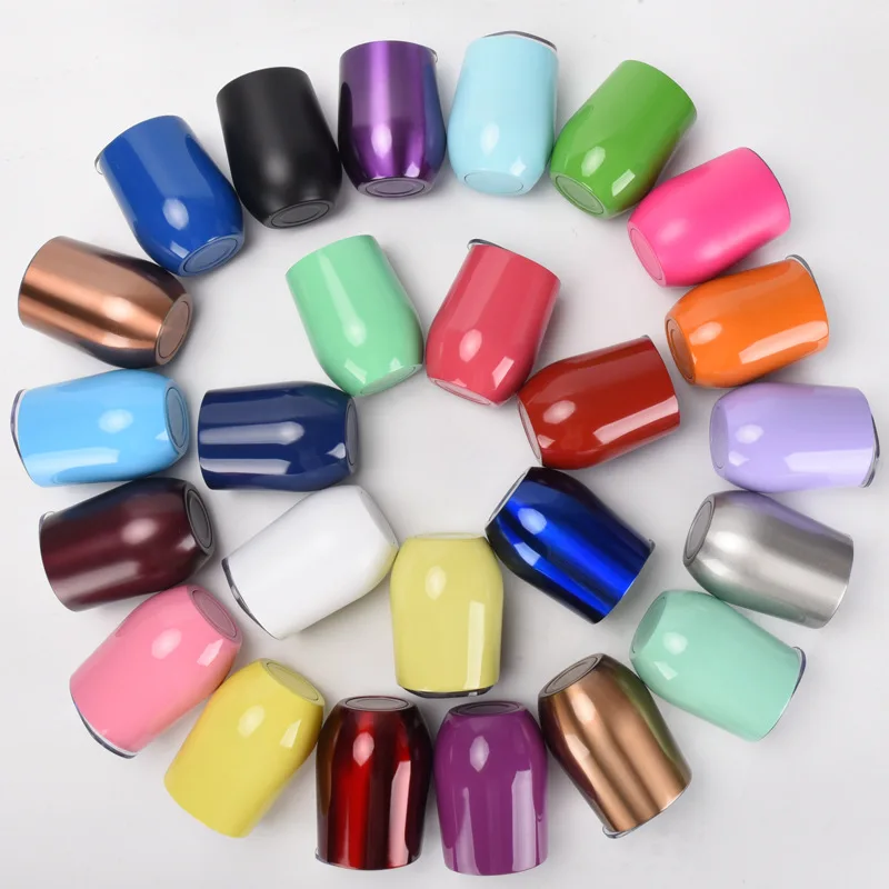 2022 New Coffee Cups Powder Coated Stainless Steel Beer 12oz Egg Shaped Cup Drinkware Coffee Mugs With Lid