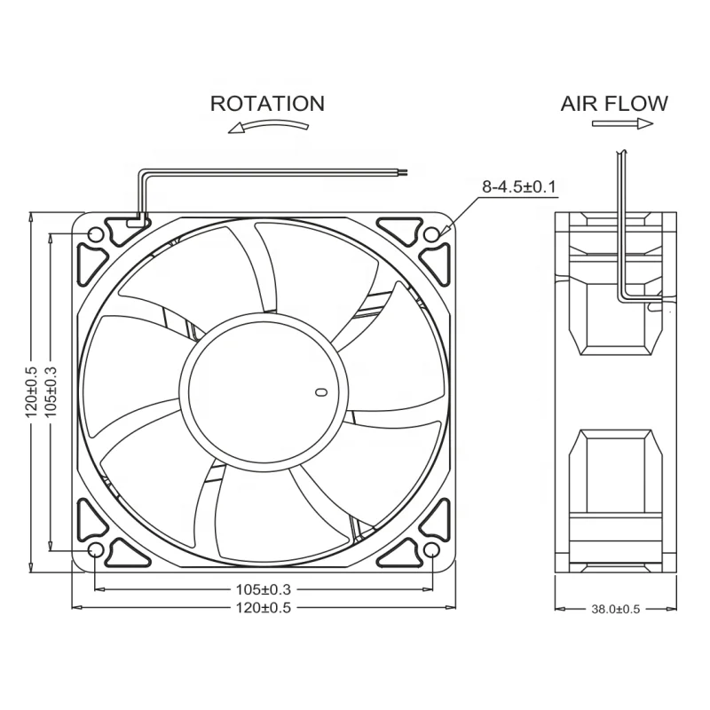 MEIXING GX12038 0.41A DC 24V BALL bearing 9.8W 3800RPM 127CFM 38dBA Axial Flow Radiator Fans Ventilation Exhaust Fan