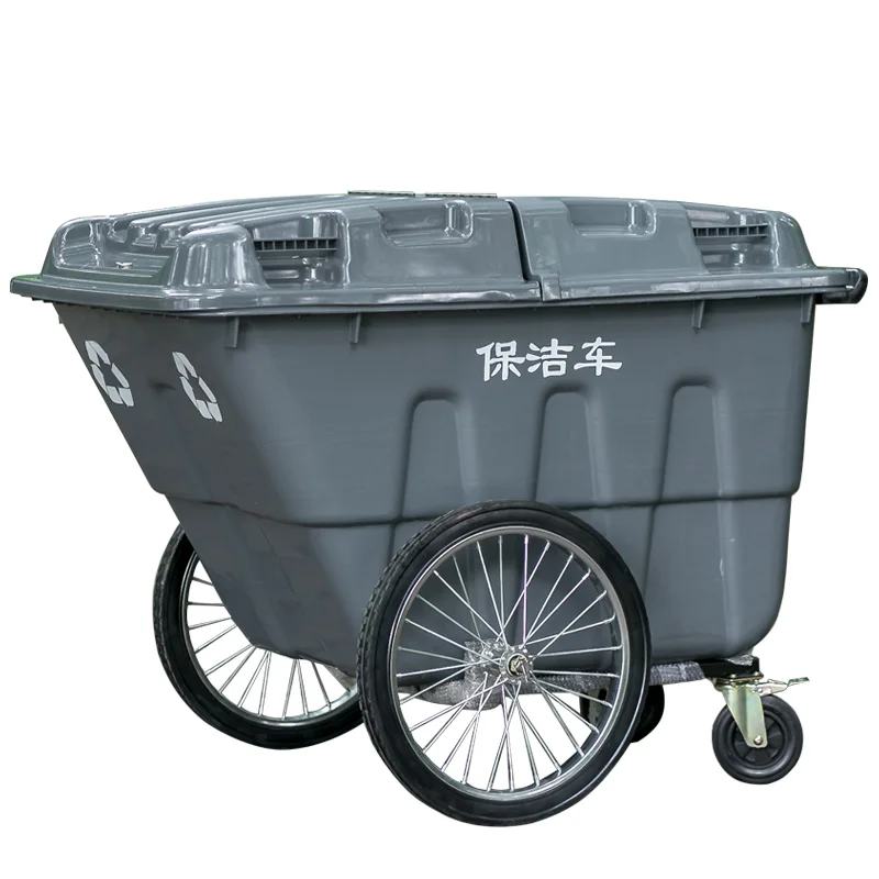 400Liter Large Size Outdoor Plastic Waste Bin Garbage Container With 4 Wheels