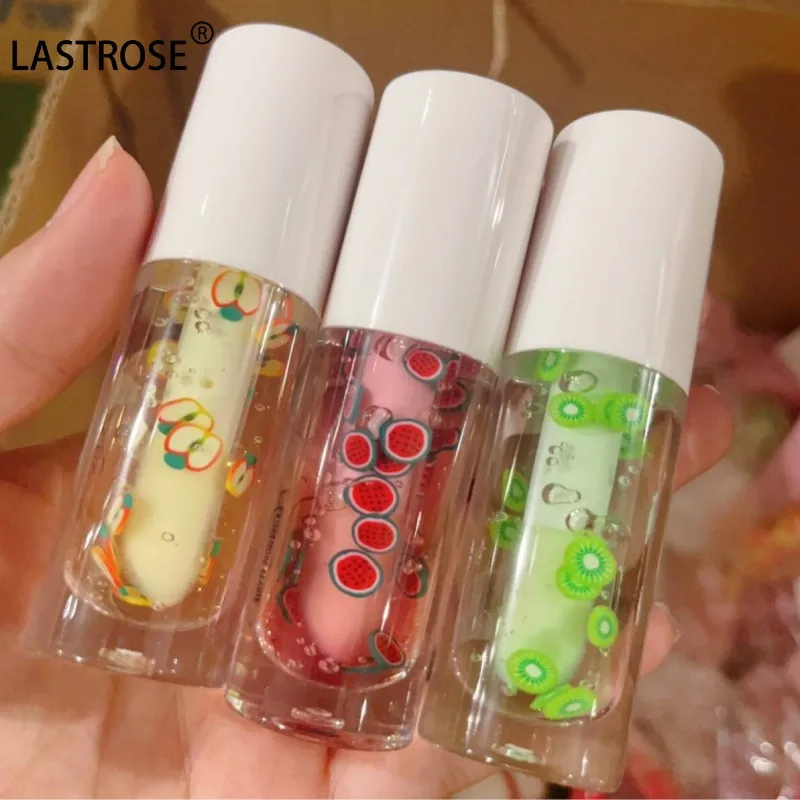 Hot selling 16 colors fruit flavor liquid lip balm private label big brush moisturizing vegan fruit sakura clear lip oil