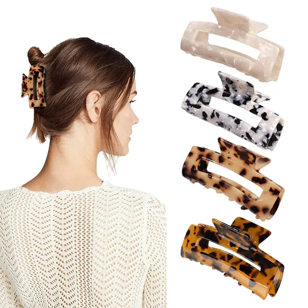 Acrylic Leopard Hair Claws Geometry Hair Accessories Elegant Headwear Fashion Hair Clip