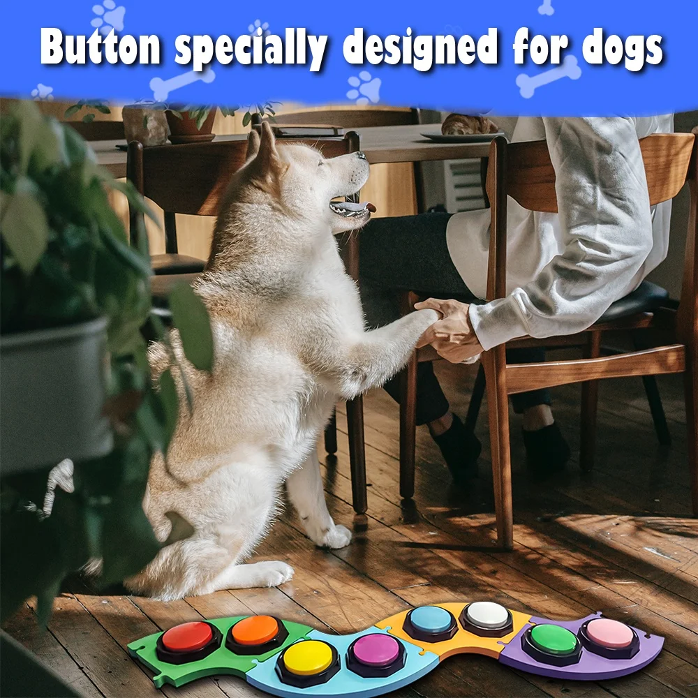 Set of 8 Custom Dog Recordable Buttons, Dog Training Buzzers for Communication, Teach Your Dog to Talk