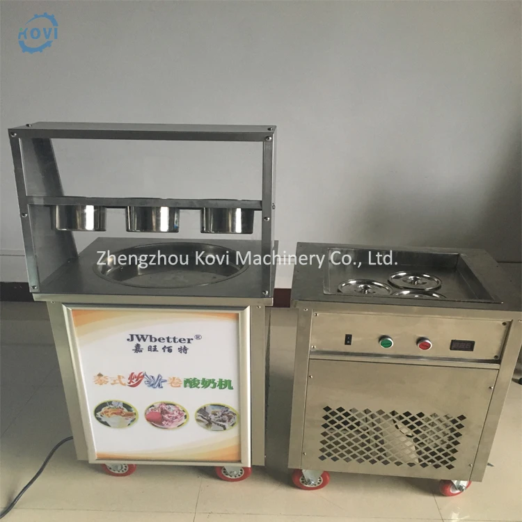 Flat round plate Thai fry roll ice cream pan fried ice rolled pan machine price