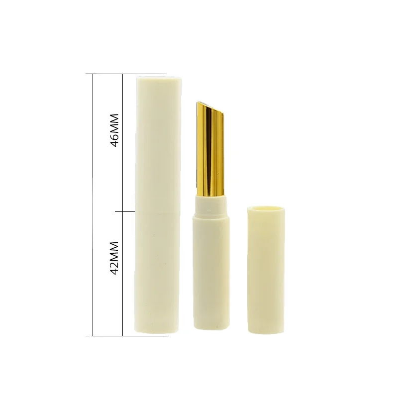 wholesale custom logo small lip stick tube clear round shape empty white lip balm container tube packaging