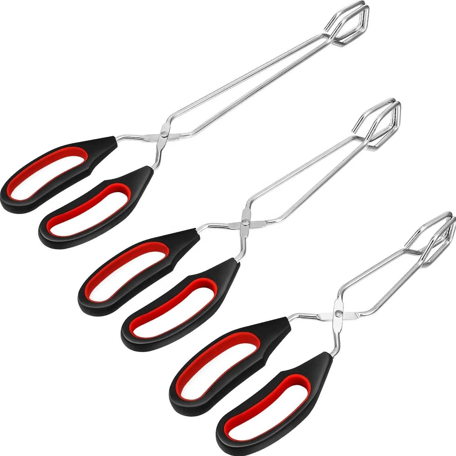 TOALLWIN 9/11/12 inch stainless steel kitchen tongs cooking salad serving food tongs barbecue grilling scissors tongs