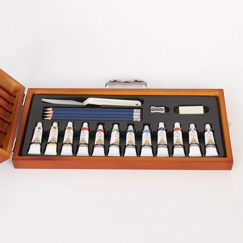 RTS по индивидуальному заказу 26 шт.-деревянной коробке художественной росписи и набор для рисования картина маслом