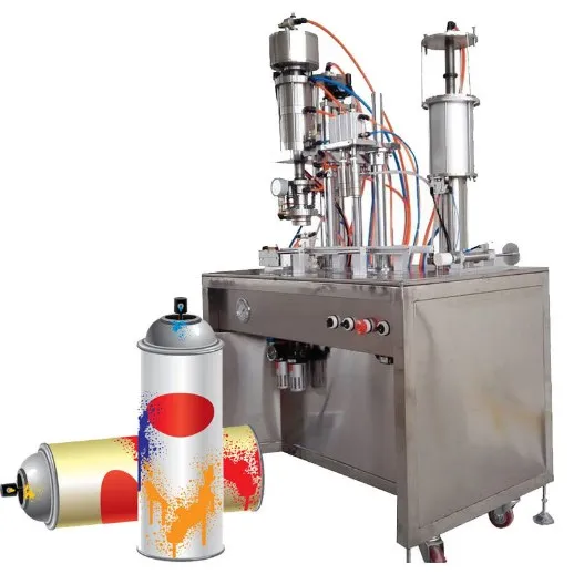 Semi-automatic Oxygen Gas Fresh Air spray paint cans aerosol filling machine