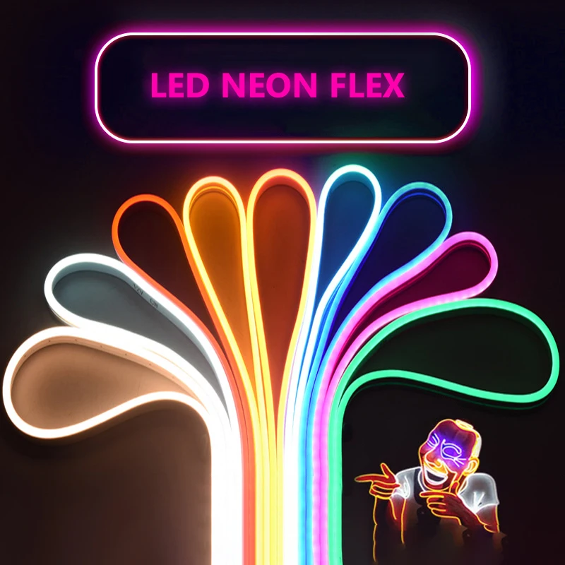 Silicone 06*12MM mm 5M/roll DC12V LED neon light patch 2835 waterproof outdoor flexible LED neon strip light