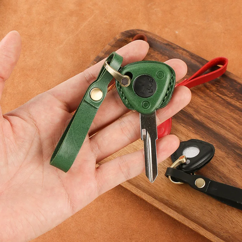 Genuine Leather Key Case cover For Peugeot Django 150 Motor Motorcycle KeyRing key cover accessory