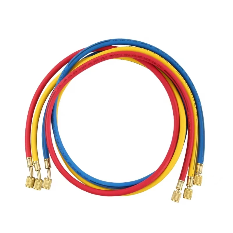 new car AC refrigerant three color hose tri-color tube charging hose set for Manifold Gauge  Refrigerant Charging Hose 1.5m 2m