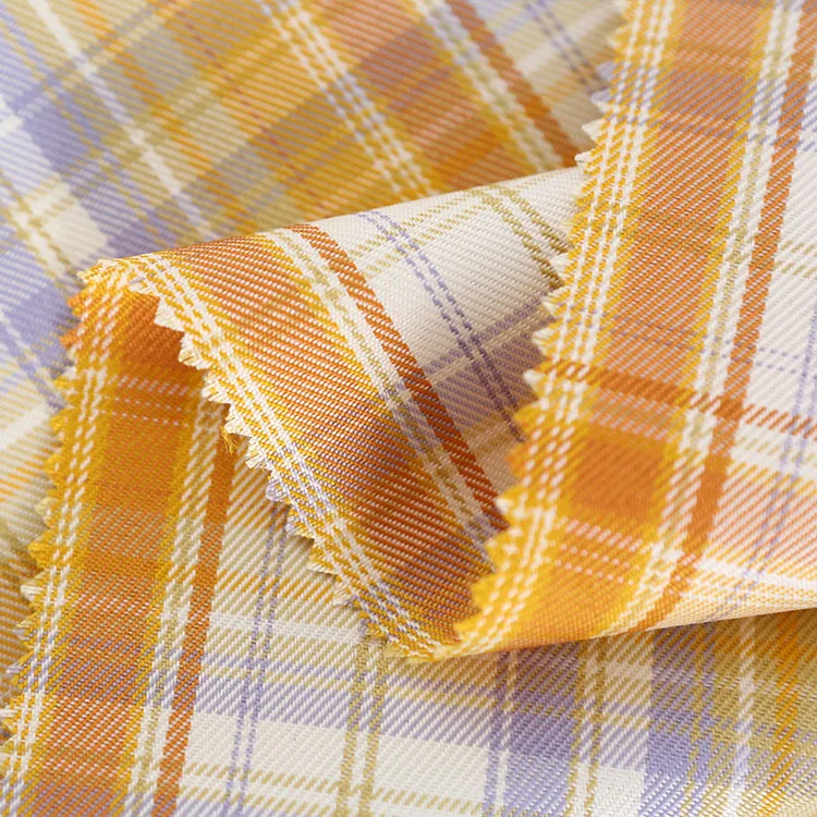 Manufacturer OEM Polyester Japanese JK uniform suit plaid skirt fabric yarn dyed flannel custom plaid fabric