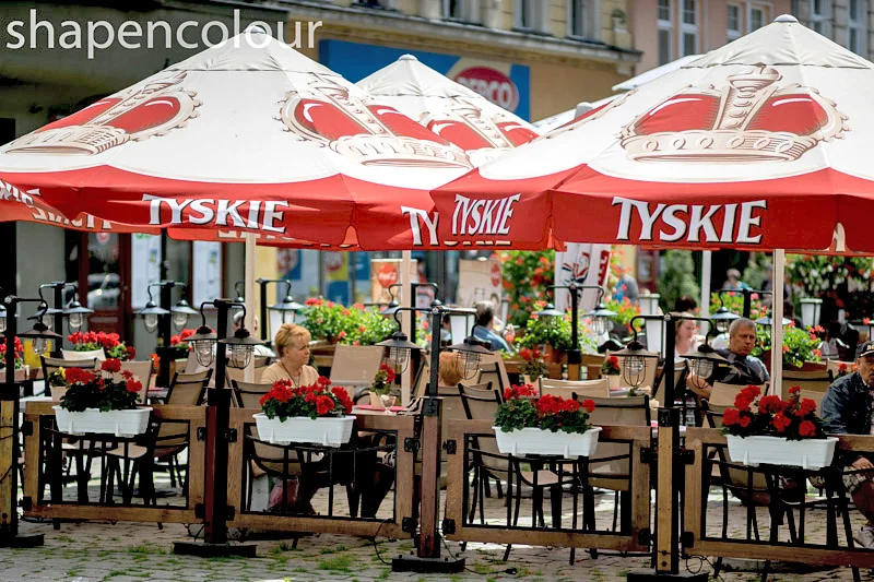 4 meters  round outdoor  TYSKIE beer brand  patio umbrella