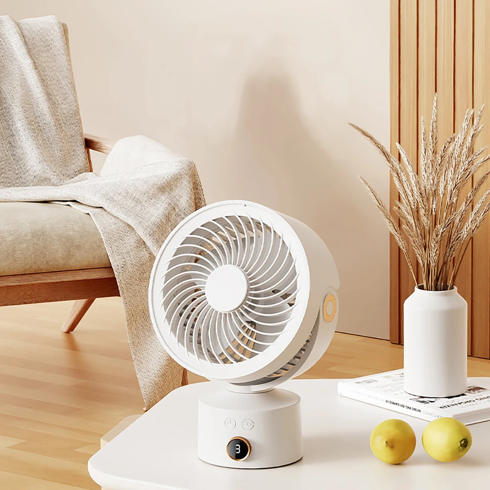New Arrival Remote Control Rotating Electric Table Fan Timing USB Digital Display Circulating Fan Water Mist Fan