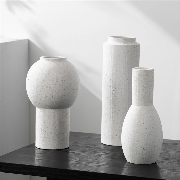 Nordic elegant home wedding decoration vase art ornament white ceramic decorative flower vases