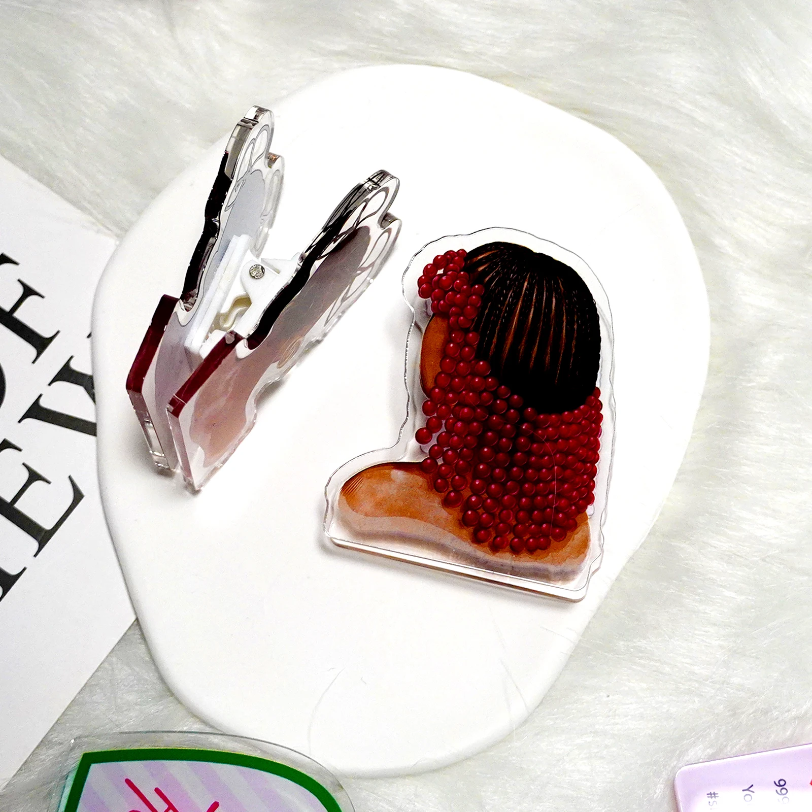 Custom  Pattern Shape Double Sided Printing Acrylic Material anime Paper Clips