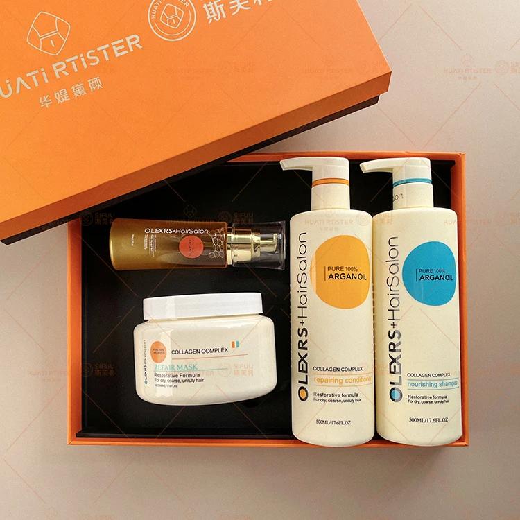 RTS Huati Sifuli 500ml Private Label Professional Natural Organic Argan oil Collagen Nourishing Repair Damaged Hair Mask