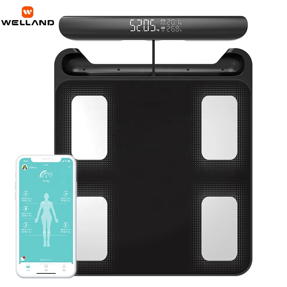 Smart 8-electrodes Digital Body Fat Bmi Bmr Measure Analyzer Scales Smart Fitness Scale