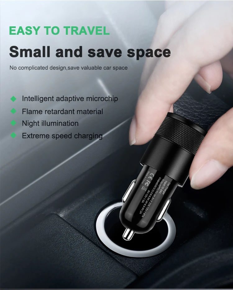 Factory stock fast car charger dual port type c pd 20w usb qc3.0 for mobile phone