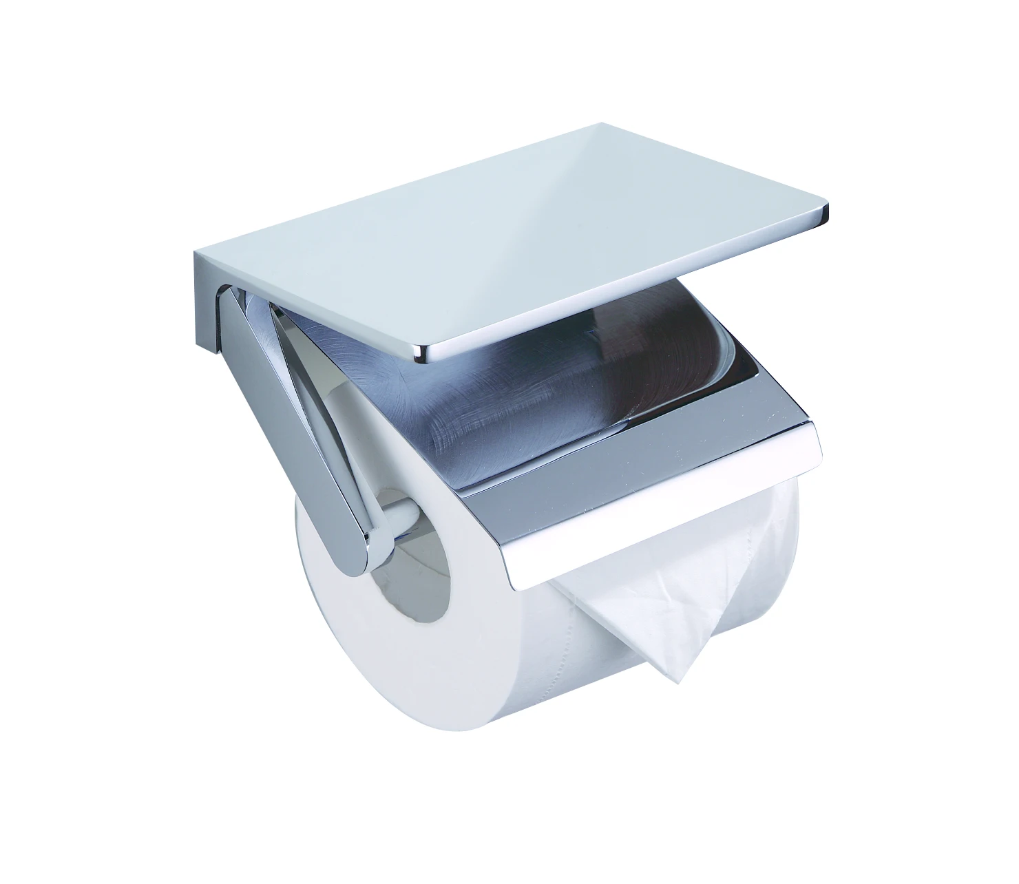 bathroom accessories wall mount toilet paper holder with phone shelf