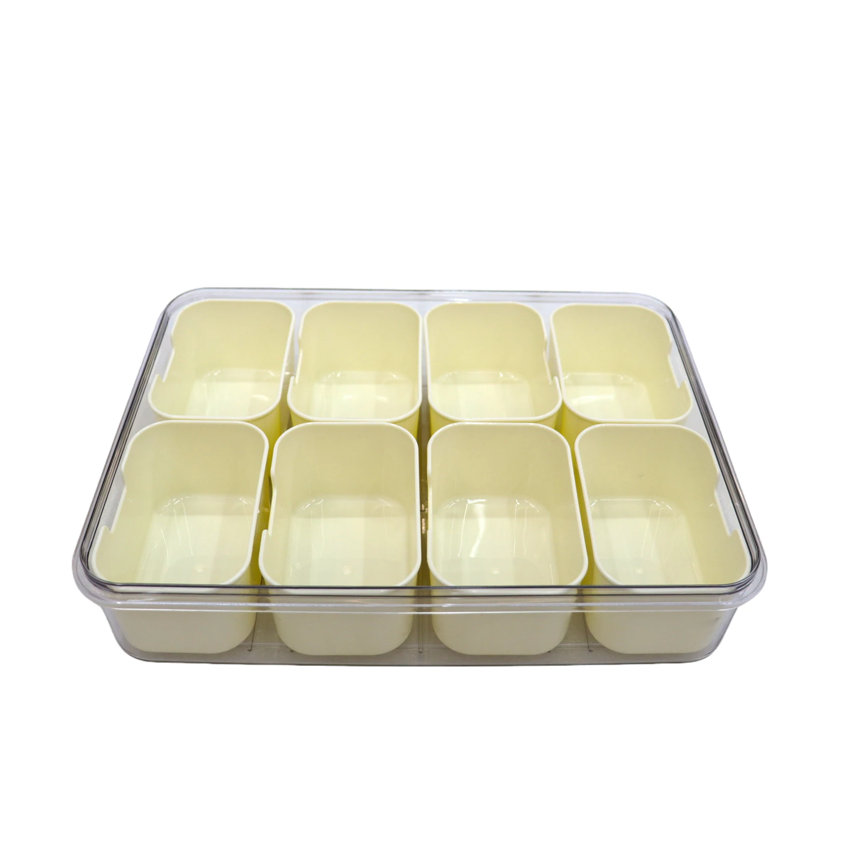 2024 High Quality 8 Compartment Reusable Plastic Lunch Box Food Containers With Transparent Lid