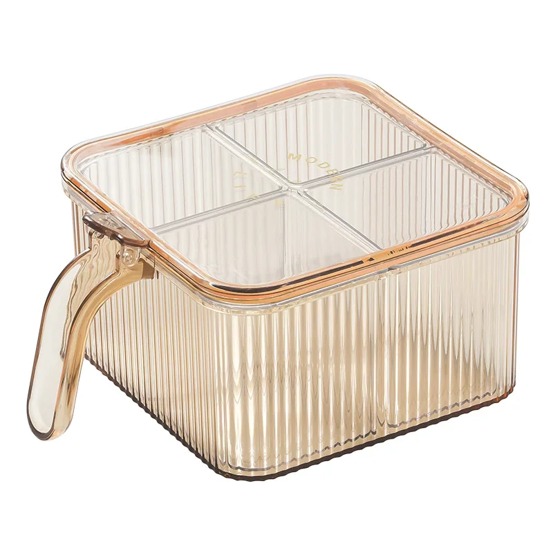 Kitchen Spice Box Set Four-Compartment Spice Jar Household Multi-Compartment Storage Box With Lid