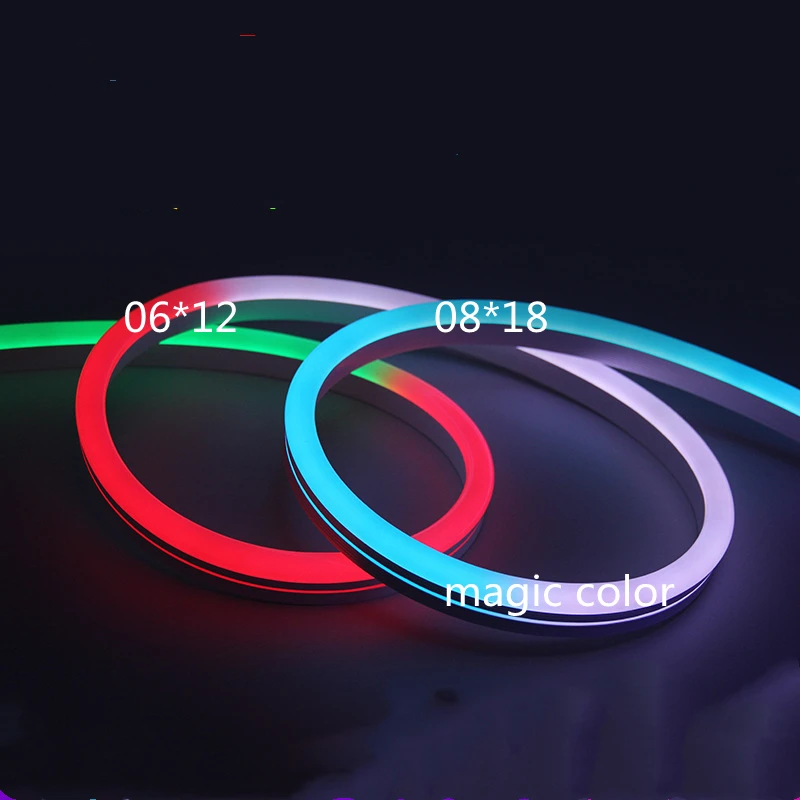 Factory direct sales Cheap Tube 6*12mm 120leds 10mm cold white 5050RGB With connector Neon led flex strip light