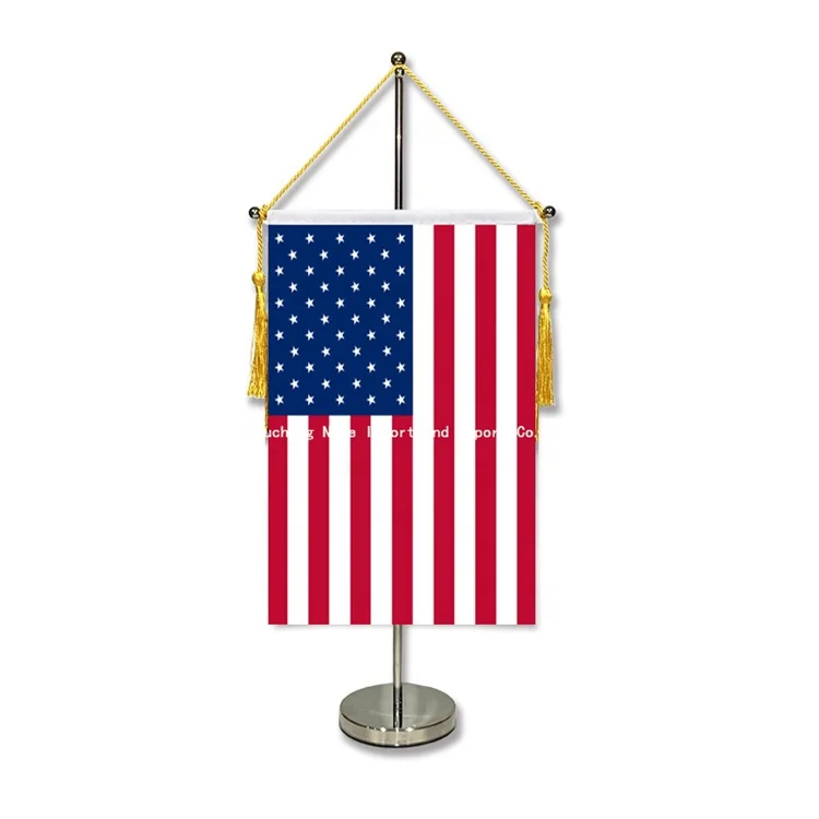 Best price America USA country national Table Flag high quality Lifting office Desk Flag with stand