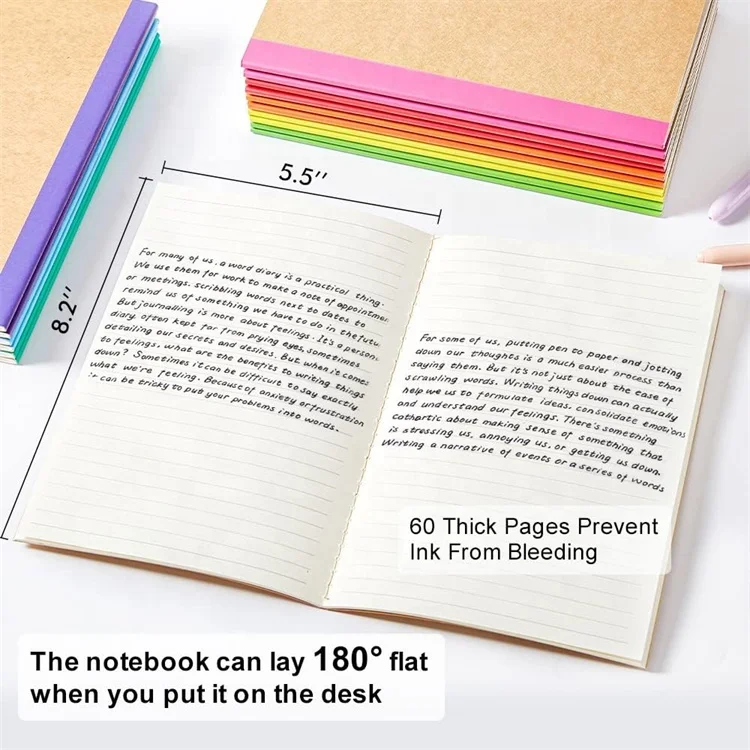 100 Pack A5 Kraft Notebooks 60 Pages Ruled Lined Journals  Soft Cover Kraft Composition Notebooks for Students Office School