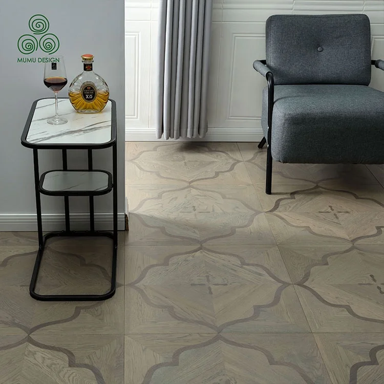 MUMU Indoor Decorative Versailles Deck Colors Herringbone Hexagon Square Real Wood Parquet Floor