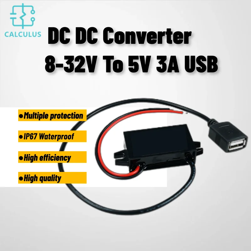 8-35V To 5V USB Dc-dc Step Down Buck Converter 12V To 5V 5A Car Single USB Mobile Phone Camera Charger 12 Volt Buck 5 Volt