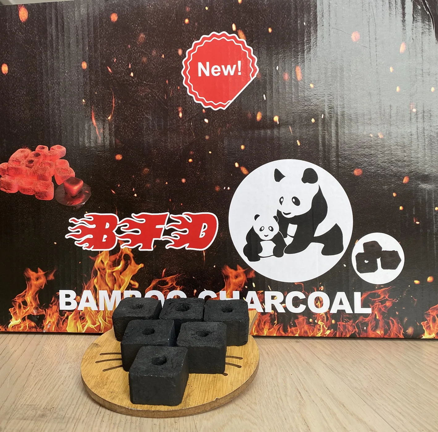 best quality black tiger bamboo charcoal for shisha hookah bamboo sawdust coal machine made charcoal factory  factory