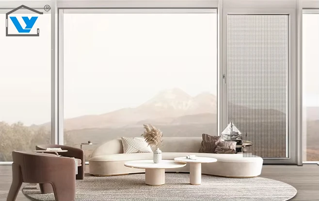 Double tempered glass aluminum alloy ultra-thin casement window horizontal opening impact resistance thermal breakage