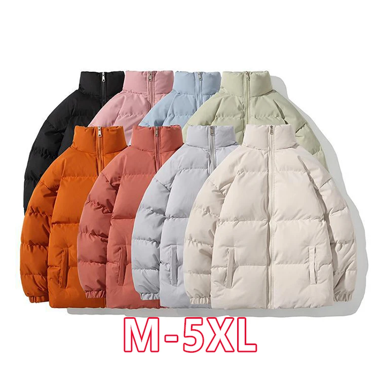 2022 New Solid Color Bubble Puffer Jacket Streetwear Women Men Windbreaker Winter Warm Down Jacket Coats