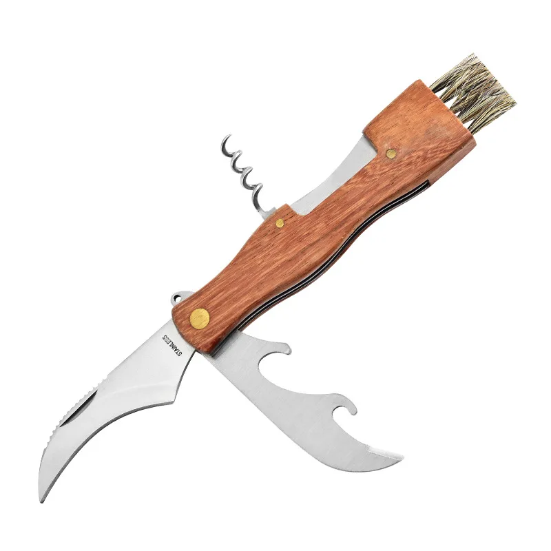 Outdoor Multifunctional 2PCS Blade Garden Knives with Scale Rule Brush Case Mushroom Knife with Brush White Box DIY Wood / PL100