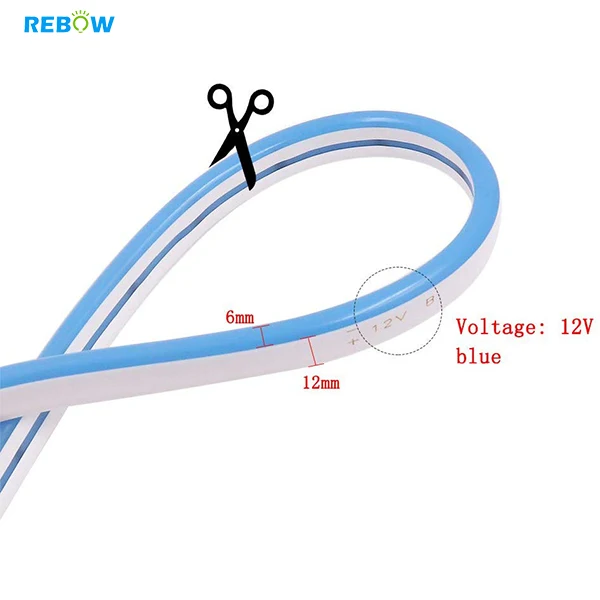 Rebow China Neon Strip High Lumens Silicon 12V Rgb Led Neon Flex Strip Light 220V For Ceiling