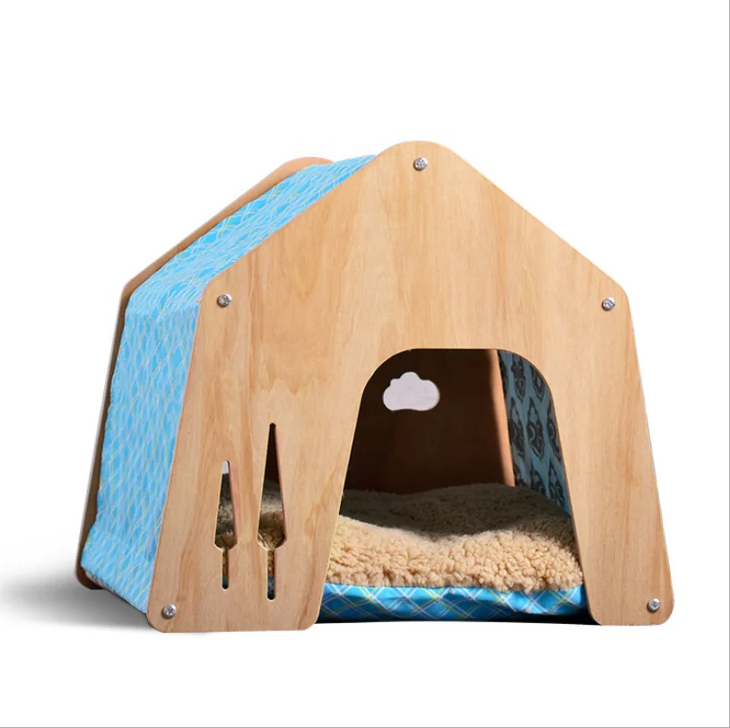 Eco Friendly Wood Pet House& Villa &Collapsible Pet Maternity Ward Bed & Kennel&Hovel&Cote Teepee Tent Dog&Cat&Rabbit