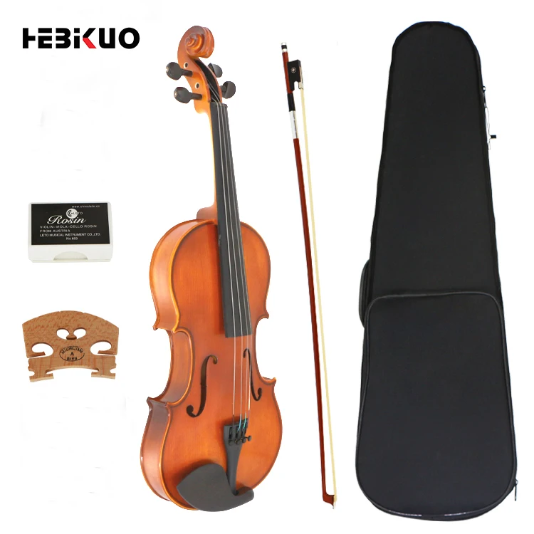 new violin instrument 1/2 1/8 1/4 3/4 4/4 violin bow rosin case spruce maple violin