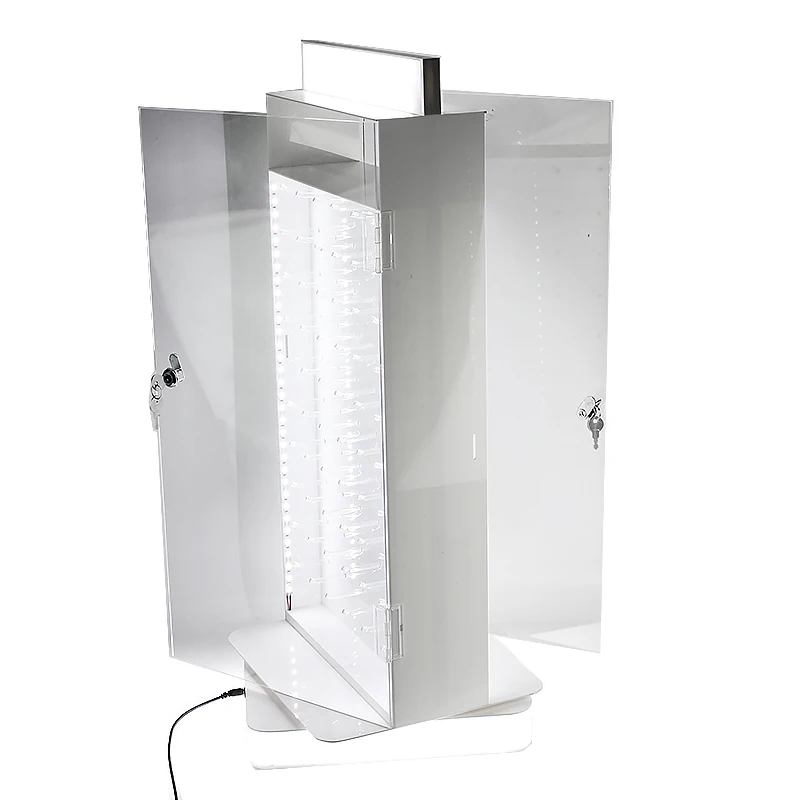 Custom Counter Rotating Acrylic Hook Jewelry Display Stand, Spinner Acrylic Keychain Jewelry Display Rack