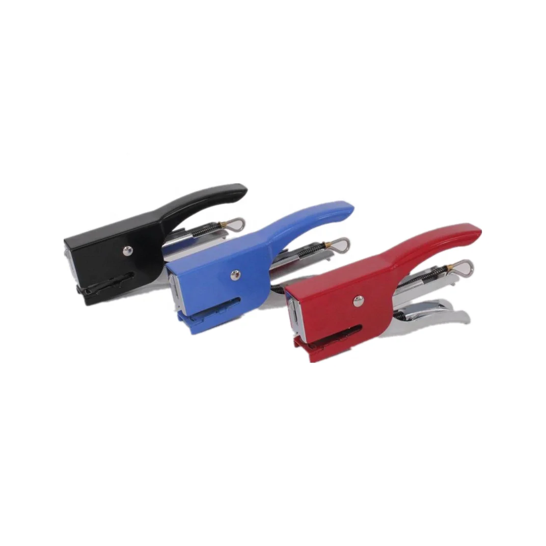 Ergonomics saving design all metal hand plier paper bag plier stapler home office school stapler manufacturer