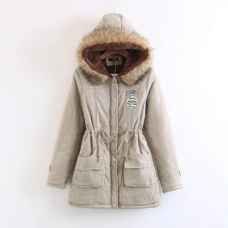 Casual Ladies Female Outerwear Women Jacket Thick Warm Parkas  Large Hooded Winter Coat